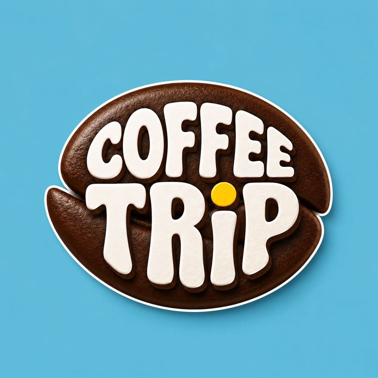 The Coffee Trip logo — a coffee bean lettered in cream